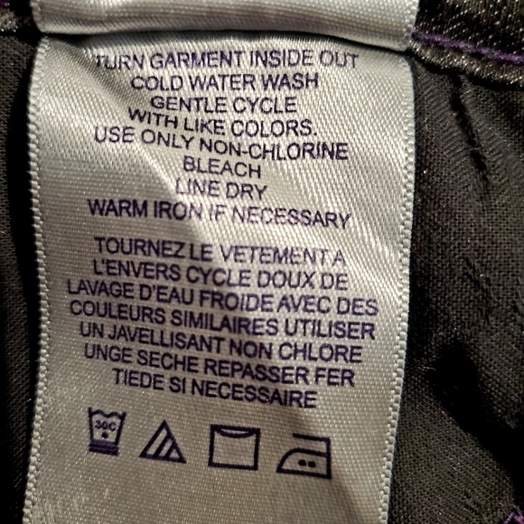 NYDJ Black Denim Crystal Embellished Straight Leg Jeans - Picture 9 of 9